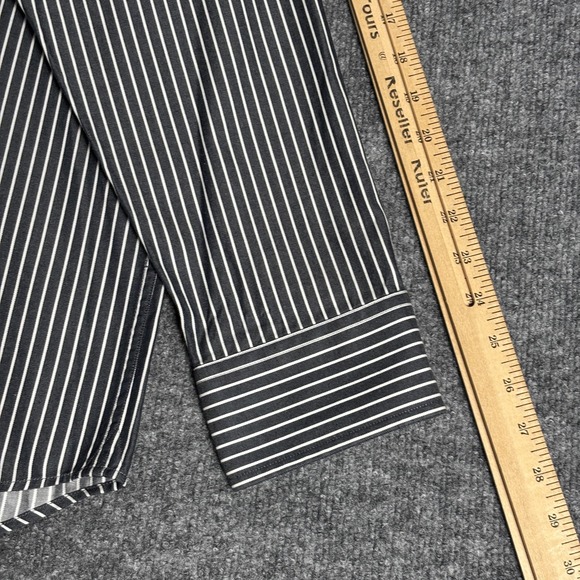 Banana Republic Shirt Mens XL Black White Stripe Button Up Long Sleeve‎ Cotton - Picture 7 of 9